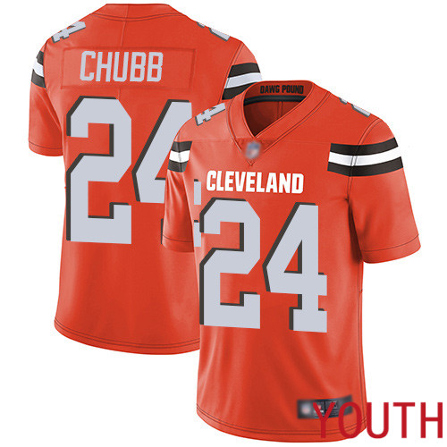Cleveland Browns Nick Chubb Youth Orange Limited Jersey 24 NFL Football Alternate Vapor Untouchable